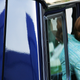 A ‘Baby on Board!’ sticker on HRH Princess Haya Bint Al Hussein’s Mercedes AMG in Dubai, 2008. Photo Credit: Getty Images